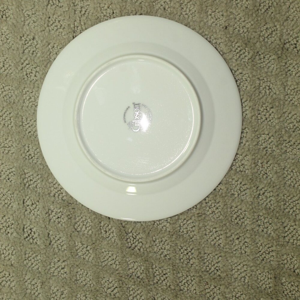 Set of 4  Gibson ~ 7” Salad Plates White Swirl  EUC! - Picture 3 of 4